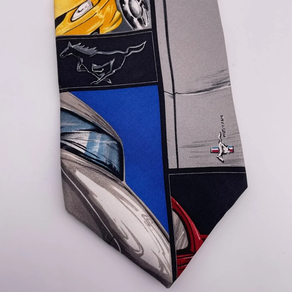 Ford Mustang‎ Tie Officially Licensed Silk Necktie Men's Blue Red Cars